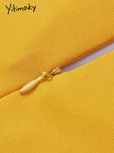 Load image into Gallery viewer, Yellow Elastic Dress Large Size Ladies Women Bodycon Dresses Office Ladies Work Waist Belt Modest Classy African Fashion XXXL XL