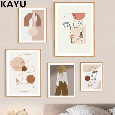 Line Woman Face Fashion Poster Canvas Art Print Modern Abstract Painting Minimalist Wall Picture for Living Room Home Decor
