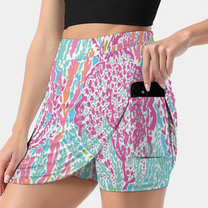 Lilly Inspired Print Women's skirt Aesthetic skirts New Fashion Short Skirts Lilly Coral Green Blue Beachy Classy Trendy Summer