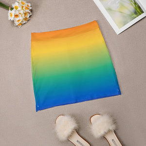 Flag Gradient Skirts Woman Fashion 2022 Pant Skirt Mini Skirts Office Short Skirt Pride Q Qia Qi Rainbow Gradient Gradients