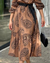 Load image into Gallery viewer, Sexy Off Shoulder Paisley Print Maxi Dress with Belt 2022 Spring Summer Fashion New High Waist Loose Long Dress