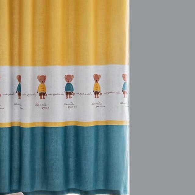 Cartoon Blackout Curtains For Boys&Girls Room Nordic Bear Print Curtains For Living Room Bedroom Bay Window Decor Drapes Custom4