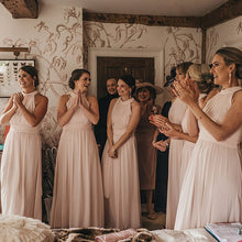 Load image into Gallery viewer, Fashion Halter Bridesmaid Dress 2022 A-Line Simple Wedding Party Gowns Floor Length Sleeveless Maid Of Honor Dress Custom Made