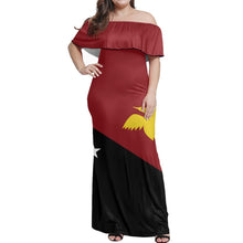 Load image into Gallery viewer, One-Shoulder Short-Sleeved Long Dress New Guinea Tribal Pattern Design Print Dress Summer Plus Size Bag Hip Party Evening Dress 1