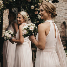 Load image into Gallery viewer, Fashion Halter Bridesmaid Dress 2022 A-Line Simple Wedding Party Gowns Floor Length Sleeveless Maid Of Honor Dress Custom Made