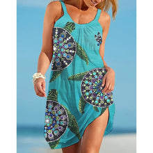 Load image into Gallery viewer, Sea Octopus Print Beach Dress Midi Women Fashion Sexy Dress Bohemian Strap Sleeveles Party Dresses Hem Evening Beach Sundress 1