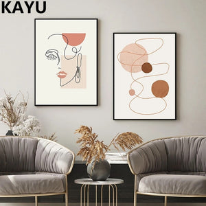 Line Woman Face Fashion Poster Canvas Art Print Modern Abstract Painting Minimalist Wall Picture for Living Room Home Decor