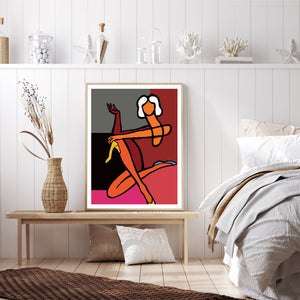 Abstract Colorful Woman Poster Line Art Print Modern Fashion Suit Canvas Painting Girl High Heels Wall Picture Living Room Decor