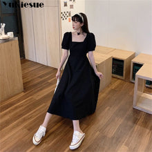 Load image into Gallery viewer, Elegant bodycon sexy Women&#39;s dress for women vintage chic black maxi short sleeve dresses woman robe femme ladies vestidos mujer