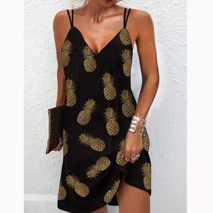 Sexy V Neck Straps Dress Women Summer Fashion Feather Printed Mini Dresses Female A-Line Party Beach Dress Women Robe Vestidos