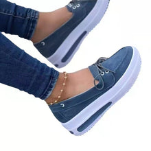 Load image into Gallery viewer, Spring Black Wedges Sneakers Platform Women Shoes Thick Bottom Fashion Zipper Non-slip Casual Korean Women&#39;s Vulcanized Shoes