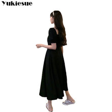 Load image into Gallery viewer, Elegant bodycon sexy Women&#39;s dress for women vintage chic black maxi short sleeve dresses woman robe femme ladies vestidos mujer