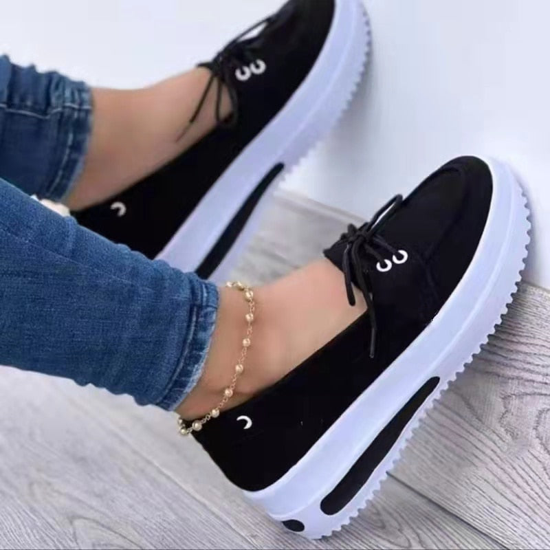 Spring Black Wedges Sneakers Platform Women Shoes Thick Bottom Fashion Zipper Non-slip Casual Korean Women's Vulcanized Shoes