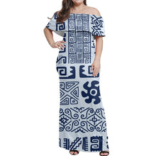 Load image into Gallery viewer, Plus Size 7XL Dress Off Shoulder Clothing Maxi Dresses Polynesian Samoa Designs Fashion Print Custom Women One Shoulder Dresses
