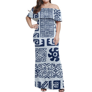 Plus Size 7XL Dress Off Shoulder Clothing Maxi Dresses Polynesian Samoa Designs Fashion Print Custom Women One Shoulder Dresses