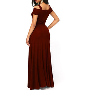 Banquet evening dress 2022 new elegant long one-shoulder fishtail host dress long skirt plus size