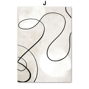Fashion Abstract Lines Curve Woman Wall Art Canvas Painting Geometry Nordic Posters And Print Wall Pictures Living Room Decor 1
