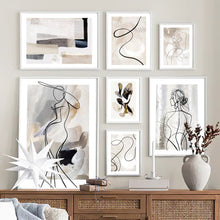 Load image into Gallery viewer, Fashion Abstract Lines Curve Woman Wall Art Canvas Painting Geometry Nordic Posters And Print Wall Pictures Living Room Decor 1