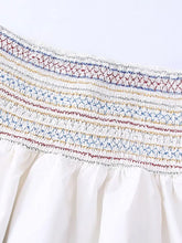 Load image into Gallery viewer, White V Neck Print Shirt Suit High Waisted Elastic A-Line Skirt Set