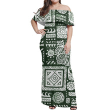 Load image into Gallery viewer, Plus Size 7XL Dress Off Shoulder Clothing Maxi Dresses Polynesian Samoa Designs Fashion Print Custom Women One Shoulder Dresses