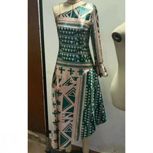 Load image into Gallery viewer, African Dress Women One Shoulder Irregular Hem Totem Print Robe 2022 Summer New Fashion Sexy Elegant Party Dashiki Plus Size