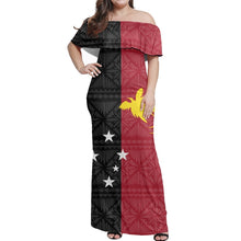 Load image into Gallery viewer, One-Shoulder Short-Sleeved Long Dress New Guinea Tribal Pattern Design Print Dress Summer Plus Size Bag Hip Party Evening Dress 1