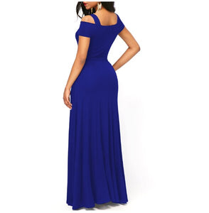 Banquet evening dress 2022 new elegant long one-shoulder fishtail host dress long skirt plus size