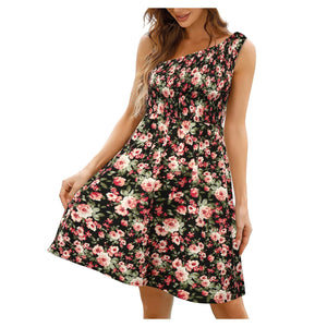 Plus Size Summer Dresses For Women 2022 Floral One Shoulder Beach Dress Women Bohemian Strapless Strapless Dress Платье Женское