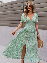 Load image into Gallery viewer, Summer New Fashion Short Sleeve Commuting Bohemian Leisure Vacation Sexy Long Skirt Big Swing Skirt A-LINE Mid-Calf Woman Dress
