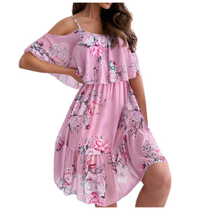 Plus Size Dresses For Women 2022 One-line Neck Tube Top Short Sleeve Off Shoulder Casual Dress Vestidos Elegantes Para Mujer