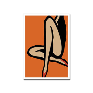 Abstract Colorful Woman Poster Line Art Print Modern Fashion Suit Canvas Painting Girl High Heels Wall Picture Living Room Decor