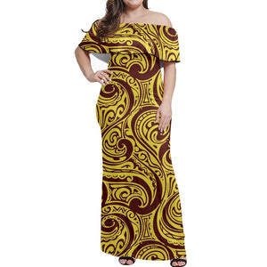 Plus Size 7XL Dress Off Shoulder Clothing Maxi Dresses Polynesian Samoa Designs Fashion Print Custom Women One Shoulder Dresses