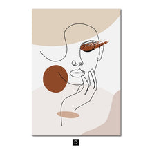 Load image into Gallery viewer, Line Woman Face Fashion Poster Canvas Art Print Modern Abstract Painting Minimalist Wall Picture for Living Room Home Decor