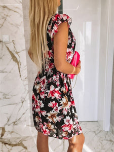 Floral Printing Women Summer for 2022 Clothing Short Sleeve Party Dress Holiday Fashion Sweet Ladies Dress Streetwear Vestidos