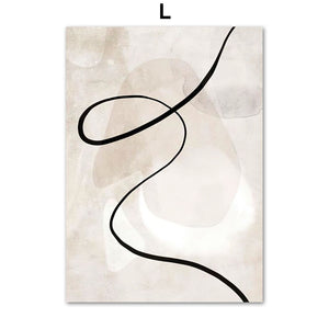 Fashion Abstract Lines Curve Woman Wall Art Canvas Painting Geometry Nordic Posters And Print Wall Pictures Living Room Decor 1