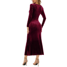Load image into Gallery viewer, Wedding Prom  Dresses for Women Party Casual Evening Black Long Sleeve Dress Elegant Ladies Velvet Midi Clothes New Arrival 2022