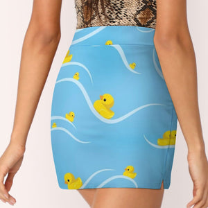 Ducks In A Row Women's skirt Sport Skort Skirt With Pocket Fashion Korean Style Skirt 4Xl Skirts Duck Cute Row Yellow Blue