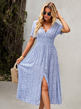Load image into Gallery viewer, Summer New Fashion Short Sleeve Commuting Bohemian Leisure Vacation Sexy Long Skirt Big Swing Skirt A-LINE Mid-Calf Woman Dress