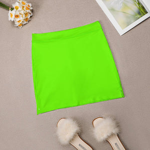 Super Bright Fluorescent Green Neon Korean Fashion Skirt Summer Skirts For Women Light Proof Trouser Skirt Neon Green Bright