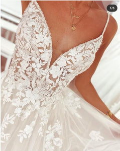 2022 Wedding Dress For Women Sleeveless Spaghetti Strap Bridal Gowns A-line Sweep Train Civil Robe De Mariee Charming Brides Pa