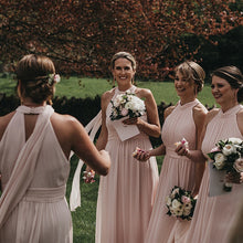 Load image into Gallery viewer, Fashion Halter Bridesmaid Dress 2022 A-Line Simple Wedding Party Gowns Floor Length Sleeveless Maid Of Honor Dress Custom Made