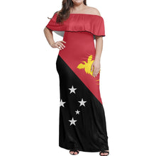 Load image into Gallery viewer, One-Shoulder Short-Sleeved Long Dress New Guinea Tribal Pattern Design Print Dress Summer Plus Size Bag Hip Party Evening Dress 1