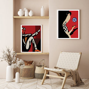 Abstract Colorful Woman Poster Line Art Print Modern Fashion Suit Canvas Painting Girl High Heels Wall Picture Living Room Decor