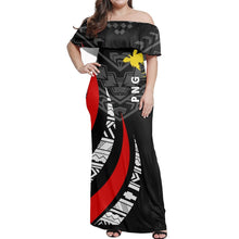 Load image into Gallery viewer, One-Shoulder Short-Sleeved Long Dress New Guinea Tribal Pattern Design Print Dress Summer Plus Size Bag Hip Party Evening Dress 1