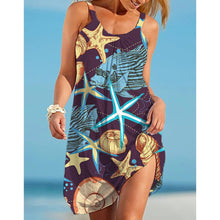Load image into Gallery viewer, Sea Octopus Print Beach Dress Midi Women Fashion Sexy Dress Bohemian Strap Sleeveles Party Dresses Hem Evening Beach Sundress 1