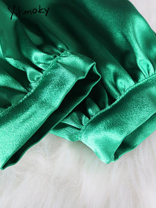 Women Loose Dresses With Bowtiw Scarf O Neck Long Lantern Sleeves Ruffles Pleated African Large Size Lady Female Vestidos Robes