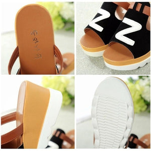 Summer Fashion Gladiator Casual Solid Color Wedges