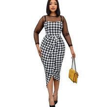 Load image into Gallery viewer, Summer Mesh Patchwork Print Dress Women Irregular A-Line Skirt High Quality Plaid Flower Casual Party Holiday Dresses 2022 new