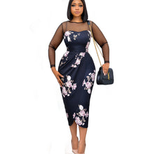 Load image into Gallery viewer, Summer Mesh Patchwork Print Dress Women Irregular A-Line Skirt High Quality Plaid Flower Casual Party Holiday Dresses 2022 new