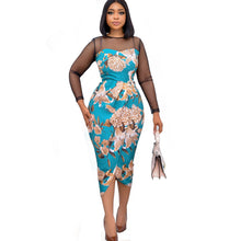 Load image into Gallery viewer, Summer Mesh Patchwork Print Dress Women Irregular A-Line Skirt High Quality Plaid Flower Casual Party Holiday Dresses 2022 new